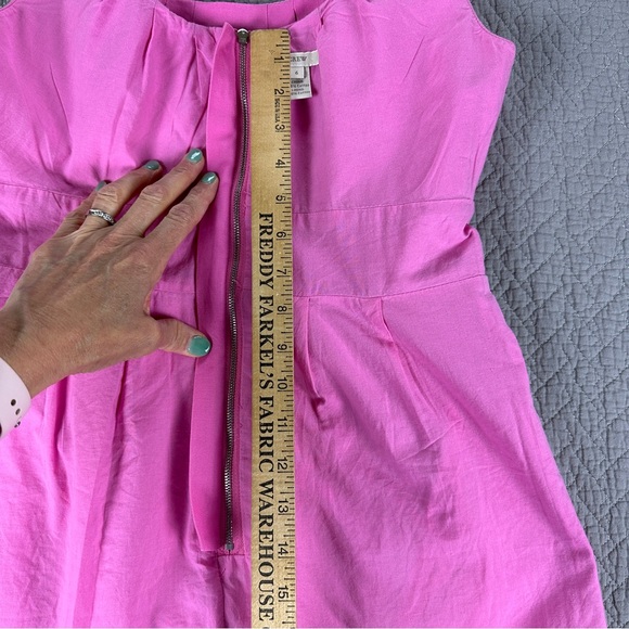 J. Crew Pink Cotton Dress Sleeveless Scoop Neck - Picture 13 of 16